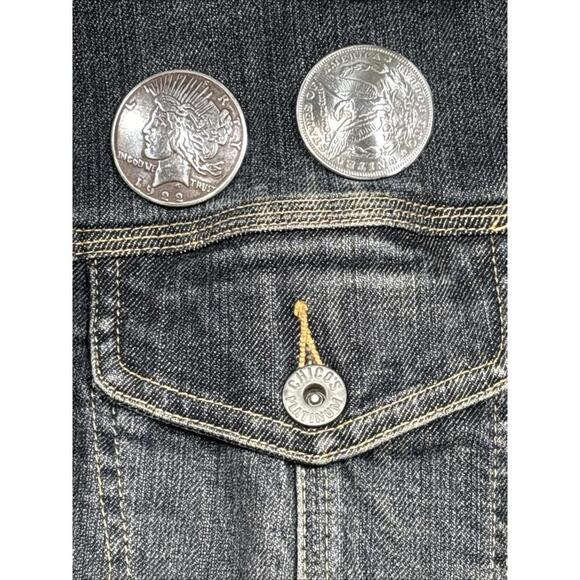 Woman’s Size Medium Harley Davidson Jean Jacket, Chicos Platinum Tag. With Flair - Picture 7 of 14